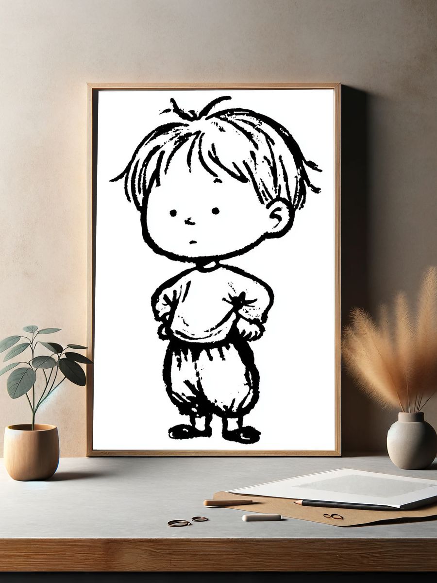 Minimal Child Sketch Poster. — room view 2