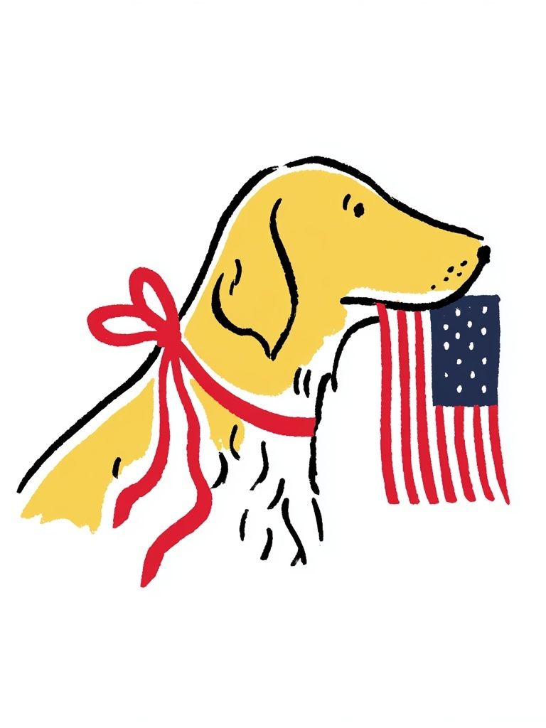 Patriotic Dog Illustration Poster. poster — illustration art