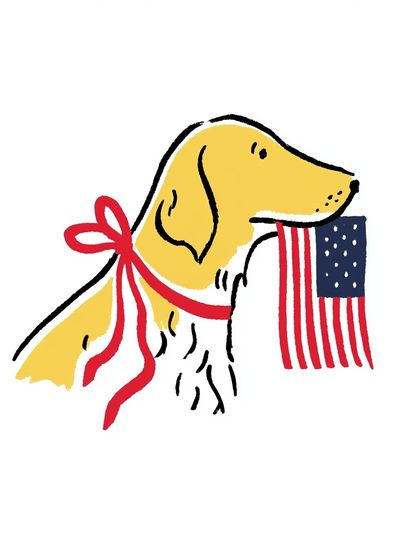 Patriotic Dog Illustration Poster.