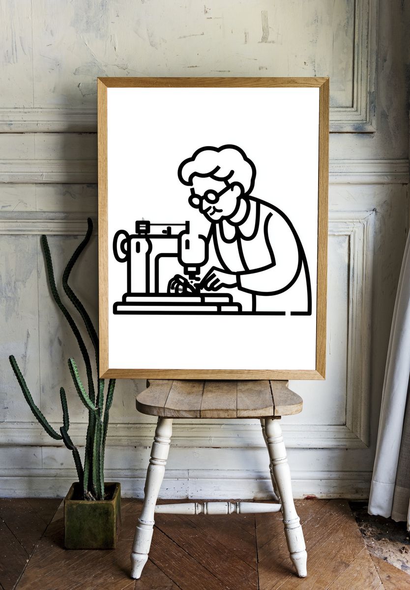 Masked Suit Figure Illustration Poster. room preview