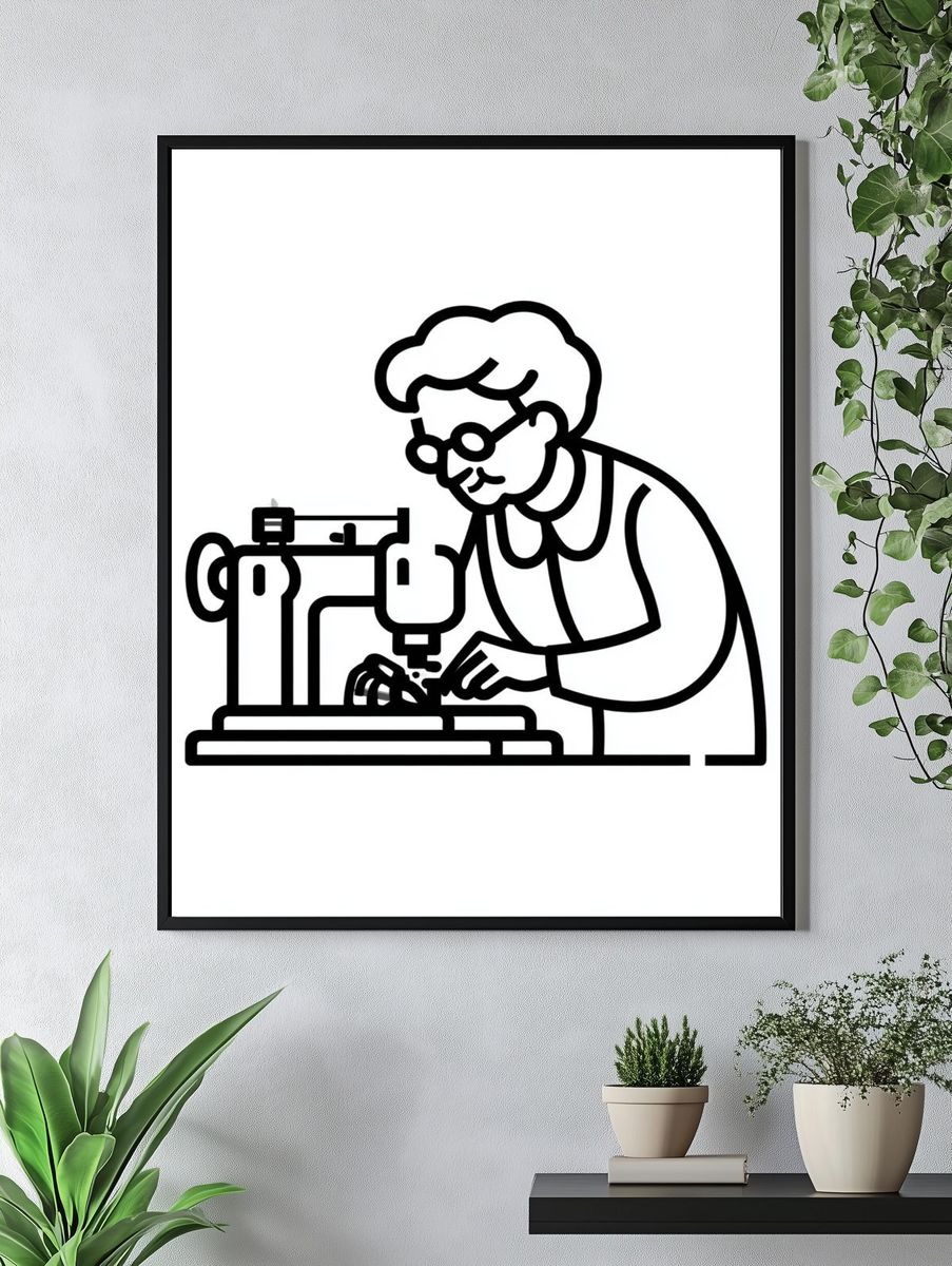 Masked Suit Figure Illustration Poster. — room view 4