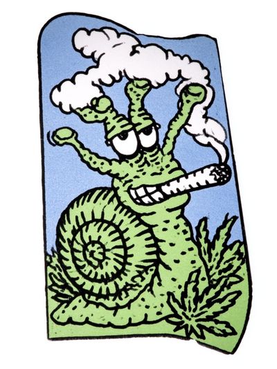 Snail Smoking Cartoon Poster. poster