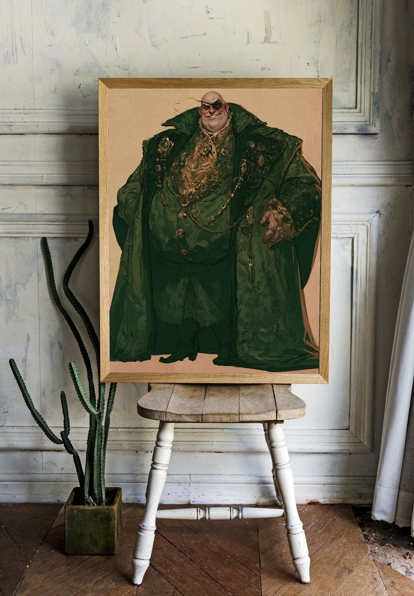 Regal Green Villain Portrait Poster. room preview