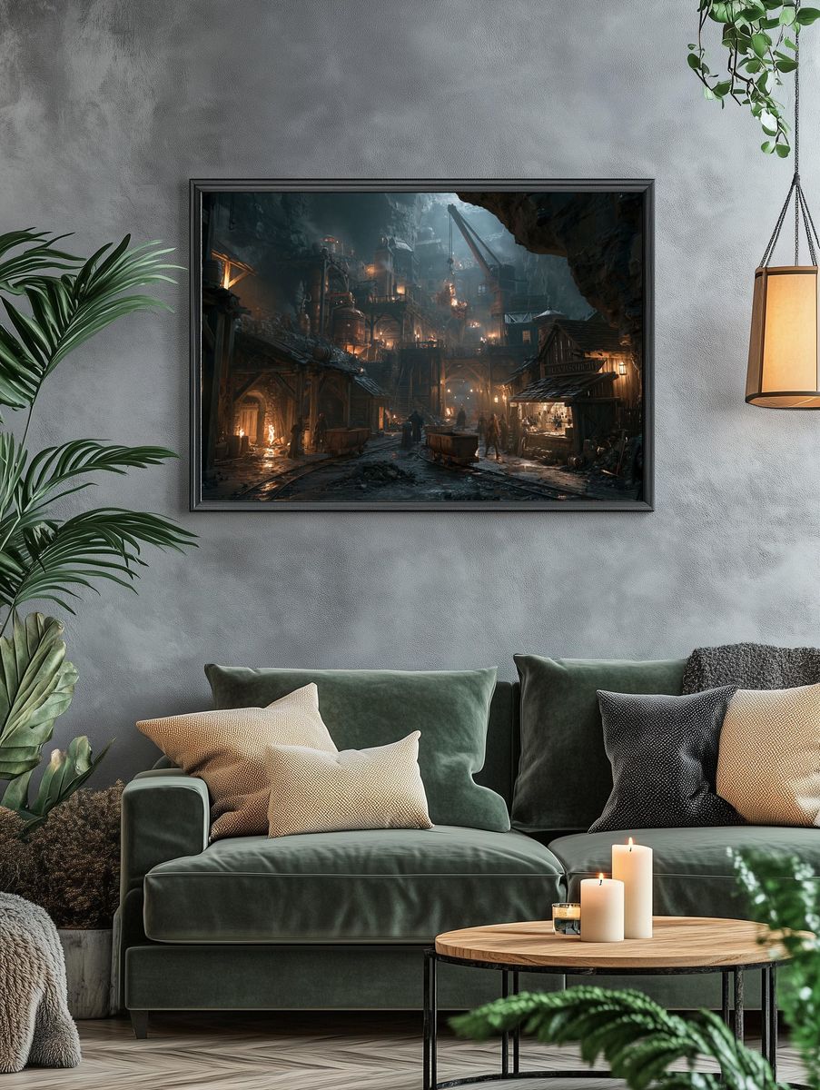 Underground Dwarf Mine Fantasy Print. — room view 4
