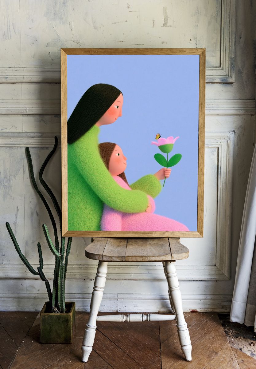 Mother and Child Flower Poster. room preview