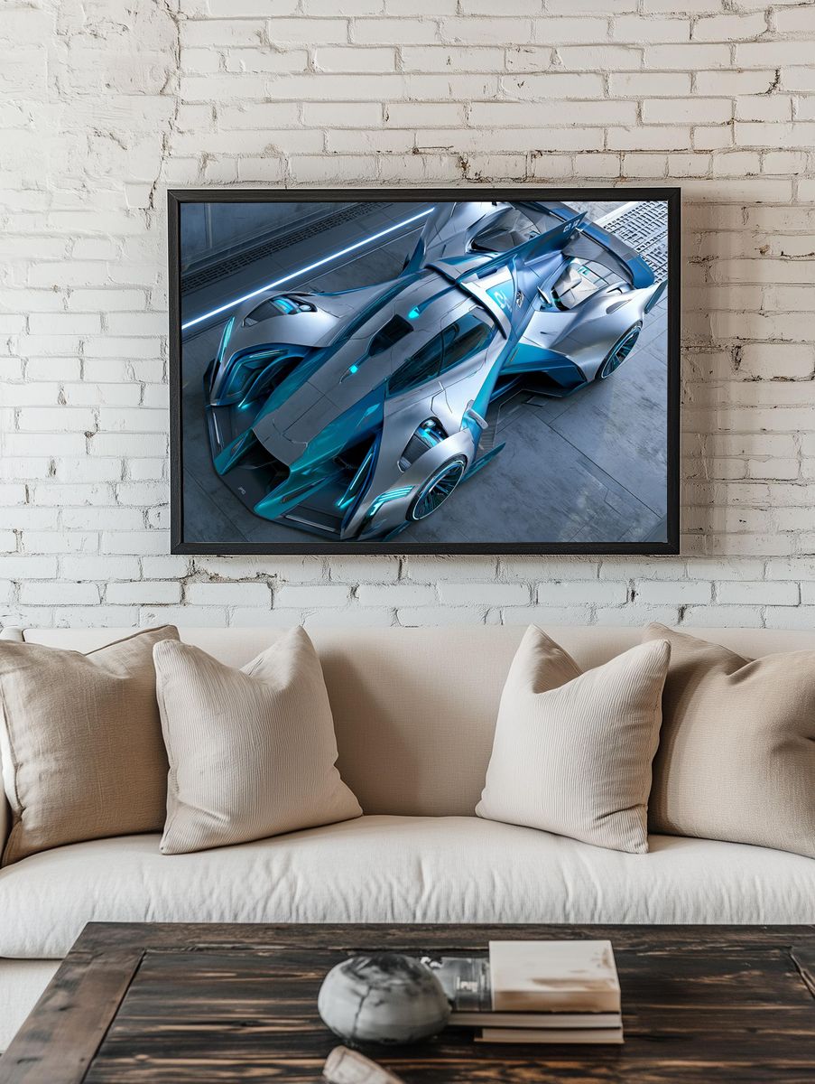Futuristic Supercar Concept Poster. — room view 1