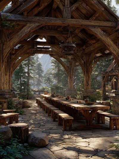 Forest Lodge Interior Illustration Poster. poster