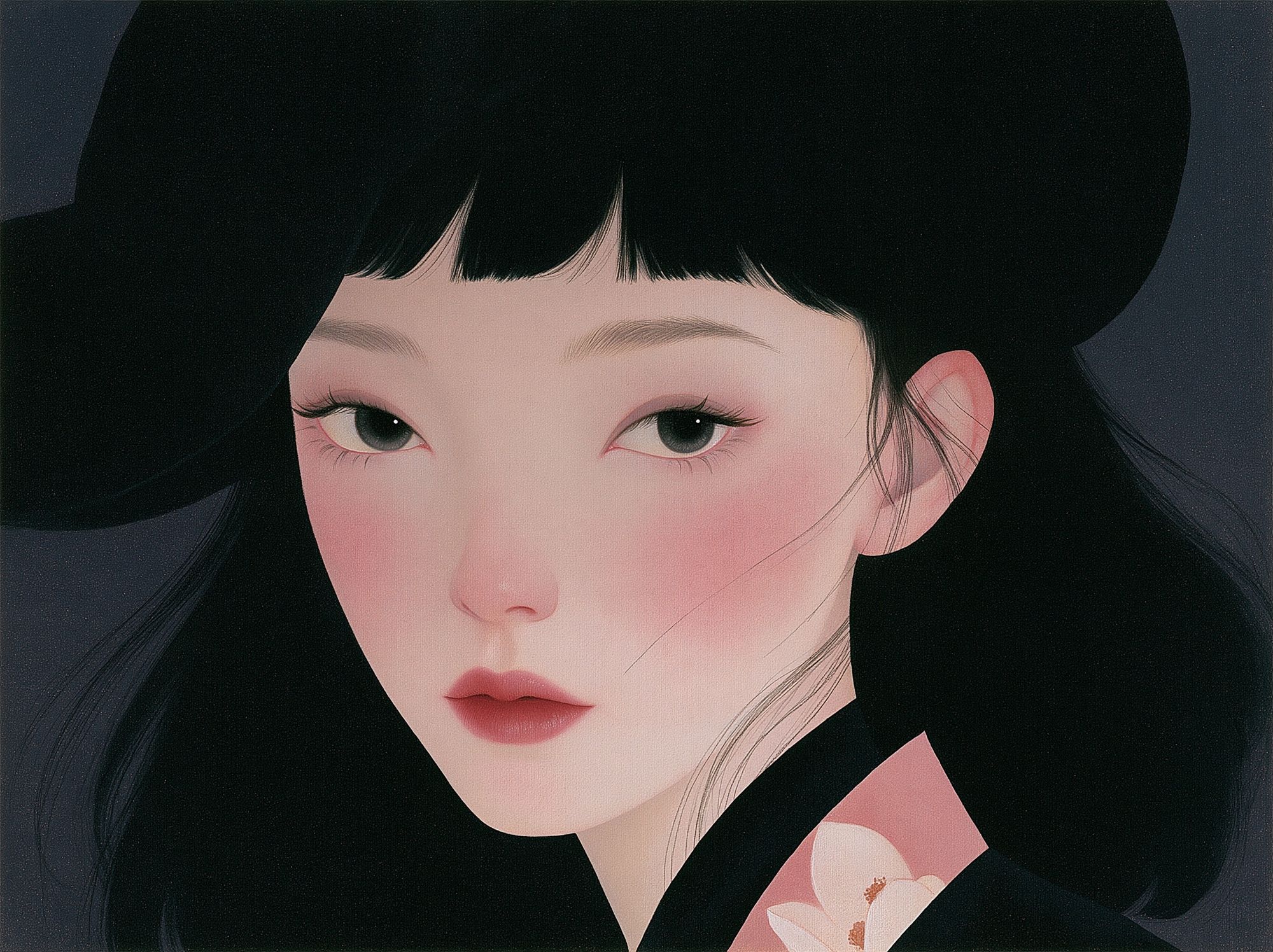 Serene Geisha Portrait Print. poster — illustration art