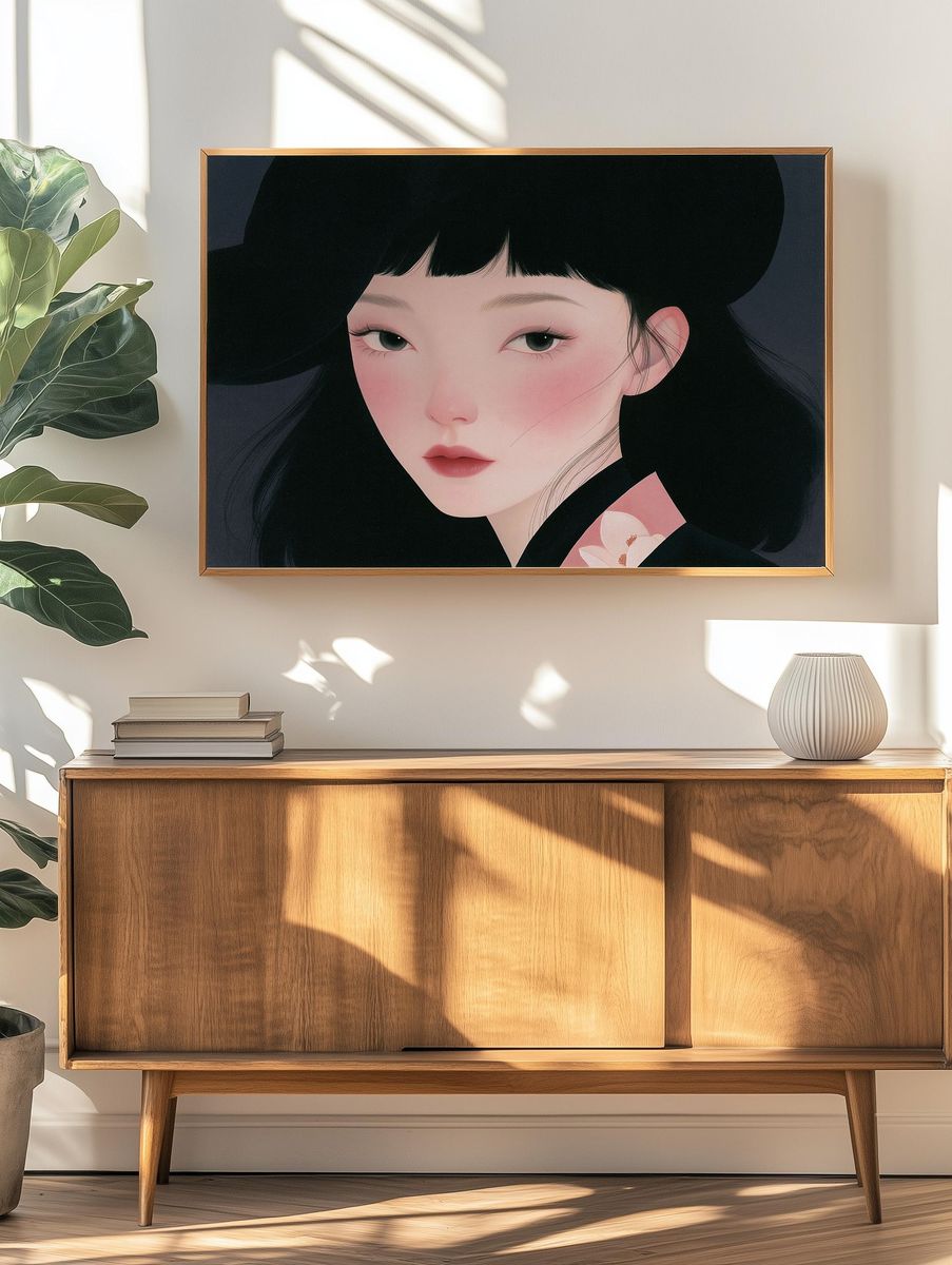 Serene Geisha Portrait Print. — room view 3