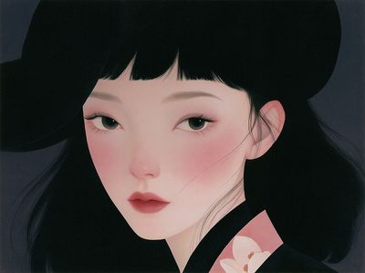 Serene Geisha Portrait Print.