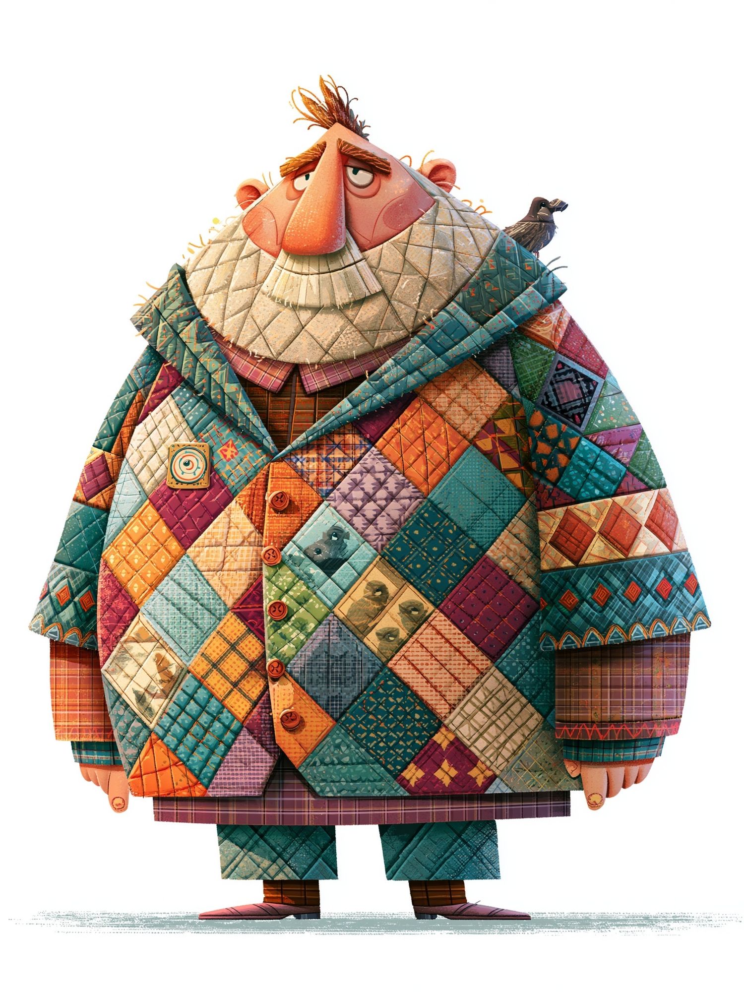 Patchwork Man Illustration Poster. poster detail
