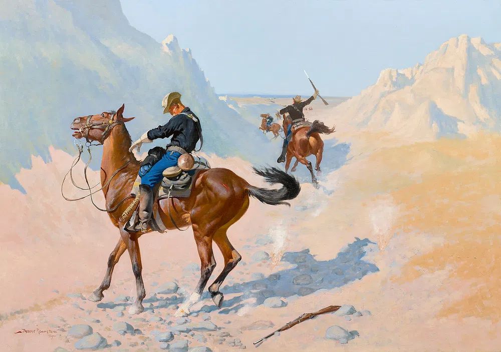 Advance–Guard, Military Sacrifice (The Ambush). poster — illustration art