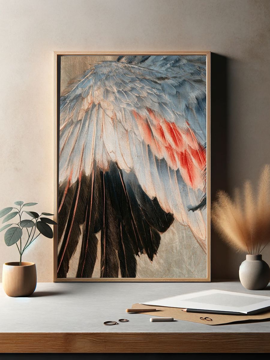 Feather Study Illustration Poster. — room view 2