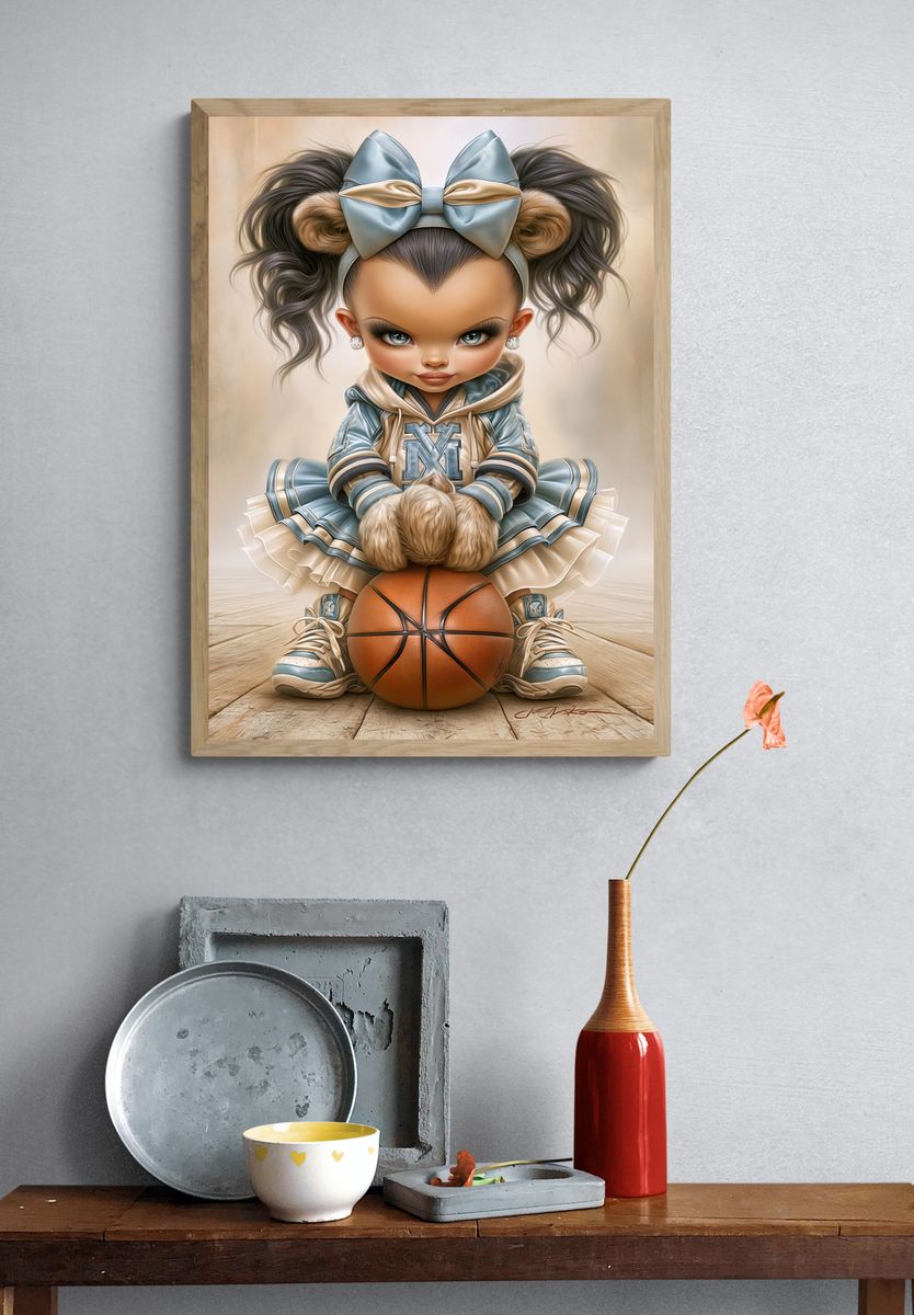 Basketball Doll Portrait Print. — room view 3