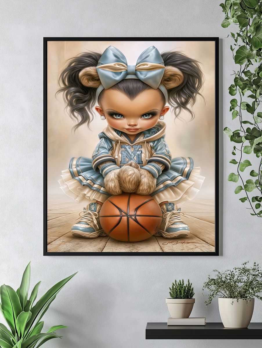Basketball Doll Portrait Print. — room view 4