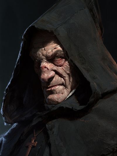 Dark Hooded Villain Portrait Print. poster