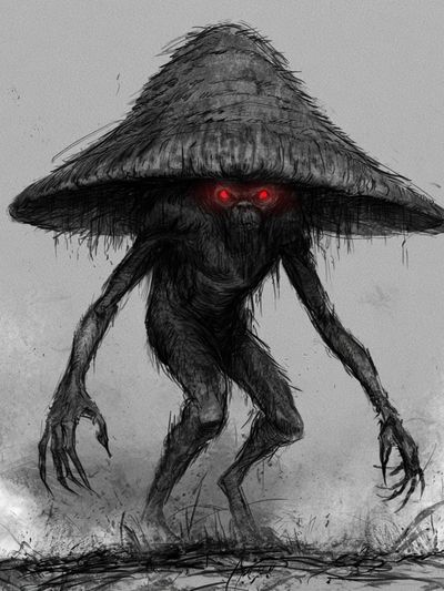 Creepy Mushroom Creature Print. poster