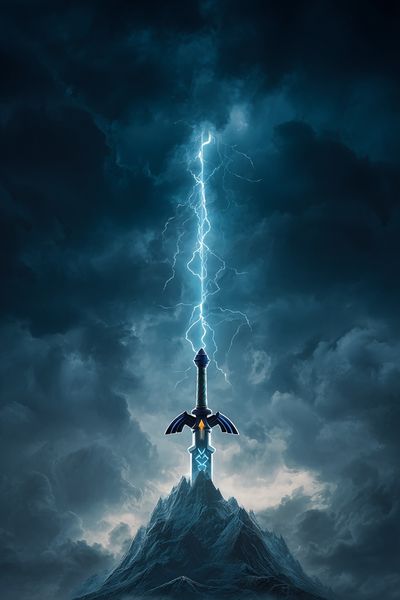 Stormbound Sword Fantasy Print. poster