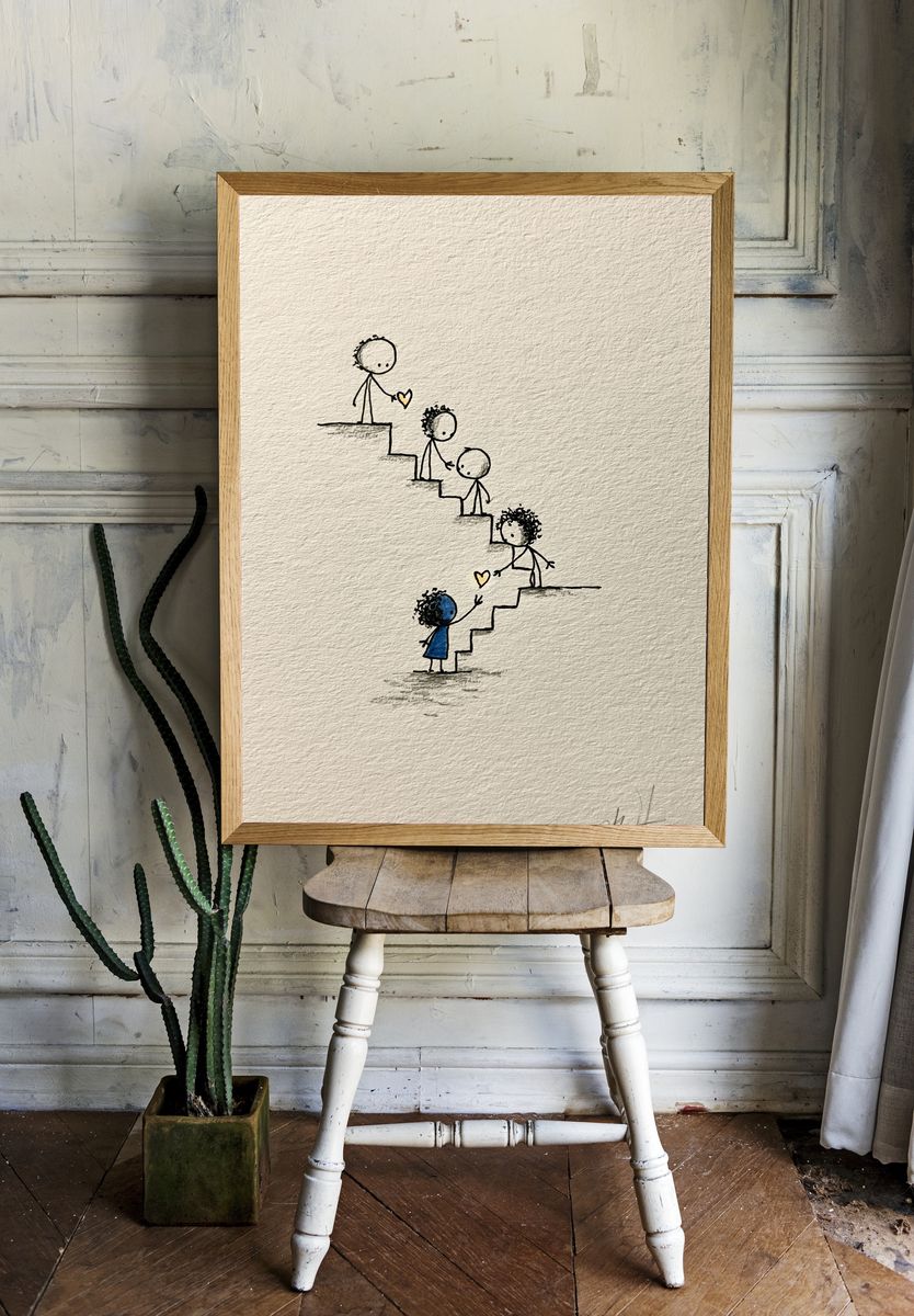 Stairway of Love Typography Print. room preview