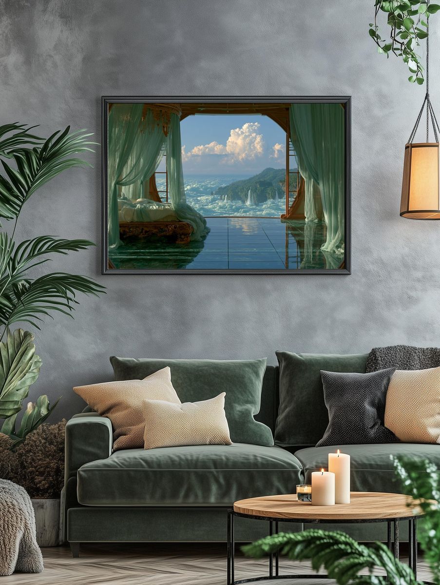 Cloudscape Bedroom Fantasy Print. — room view 4