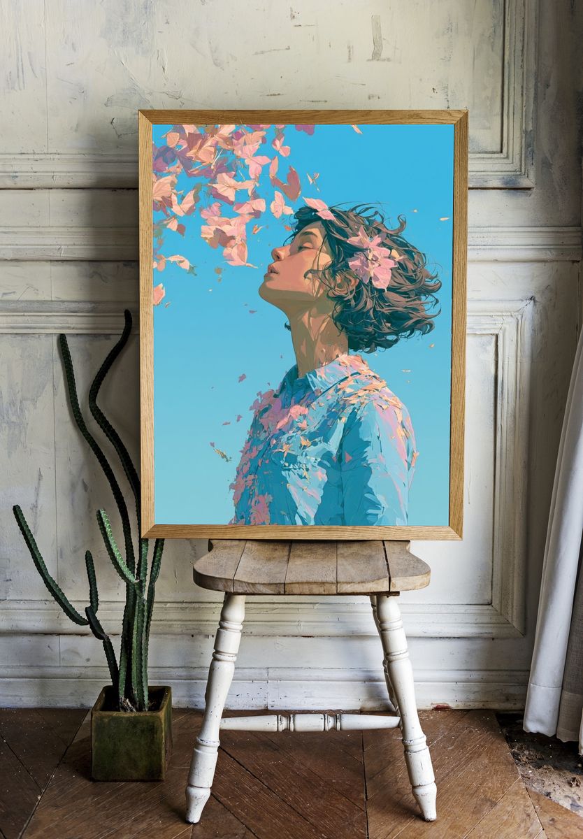 Blossom Dream Portrait Print. room preview
