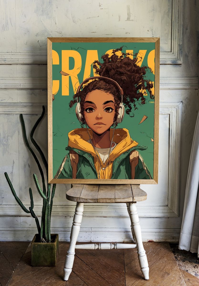 Cranes Digital Art Poster. room preview