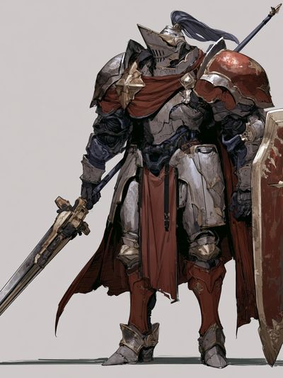 Armored Knight Digital Art Poster.