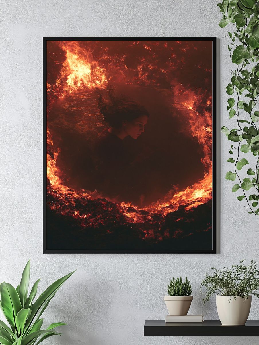Fire Circle Portrait Print. — room view 4