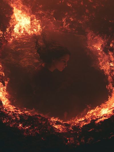 Fire Circle Portrait Print.