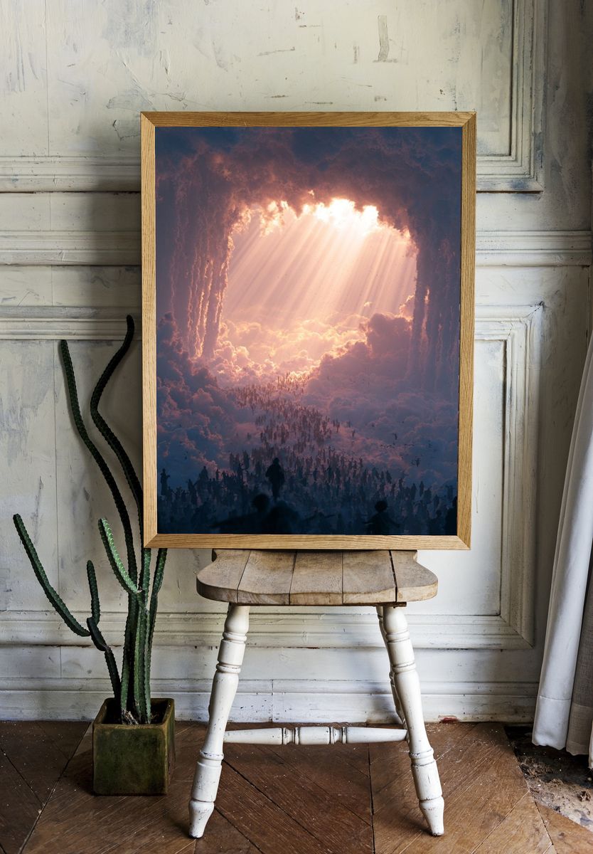 Celestial Cloud Gate Print. room preview