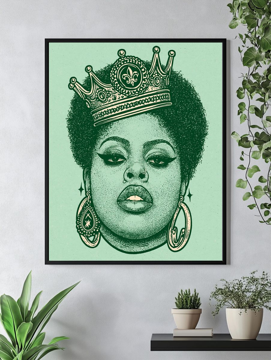 Crowned Queen Portrait Print. — room view 4