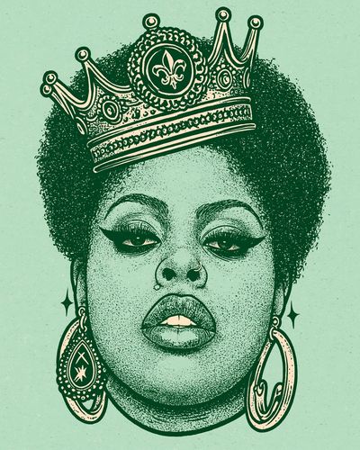Crowned Queen Portrait Print.