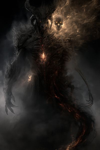 Demonic Skull Figure Fantasy Poster.