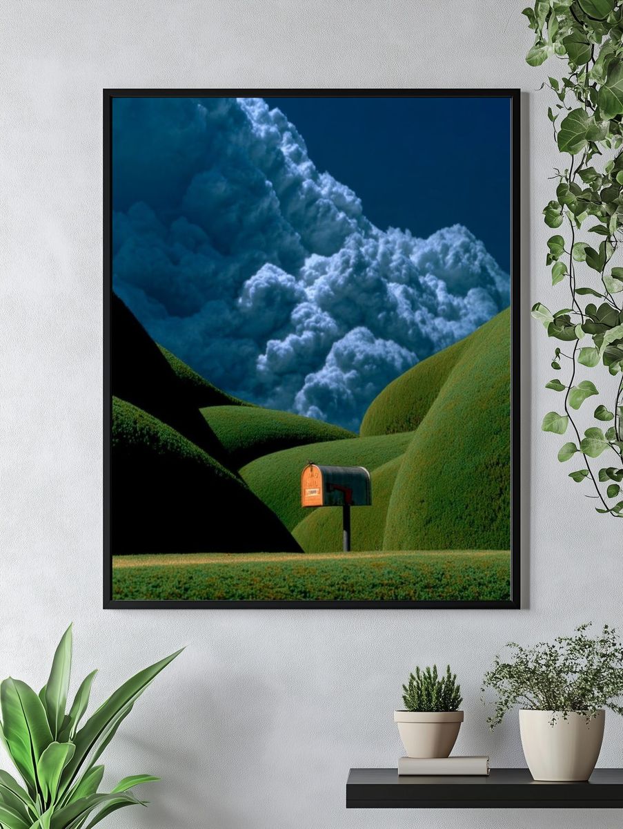 Surreal Hillside Mailbox Print. — room view 4