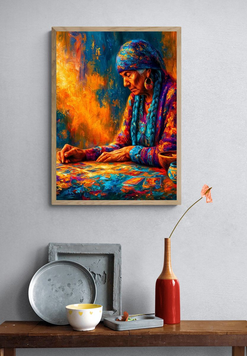 Mystic Card Reader Illustration Poster. — room view 3