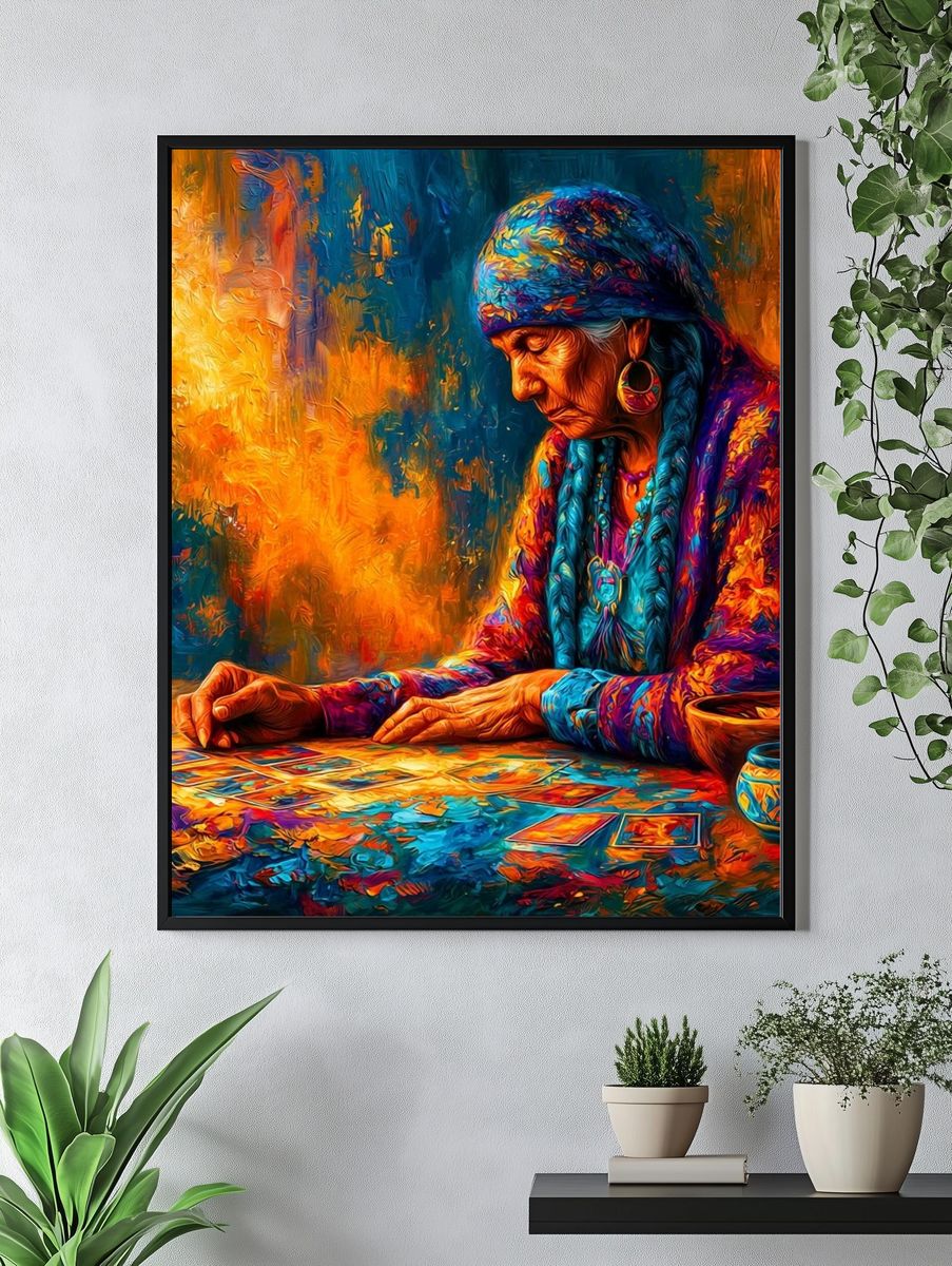 Mystic Card Reader Illustration Poster. — room view 4