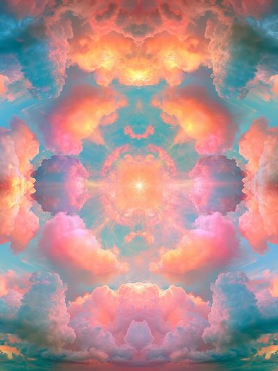 Pastel Cloud Mandala Print.