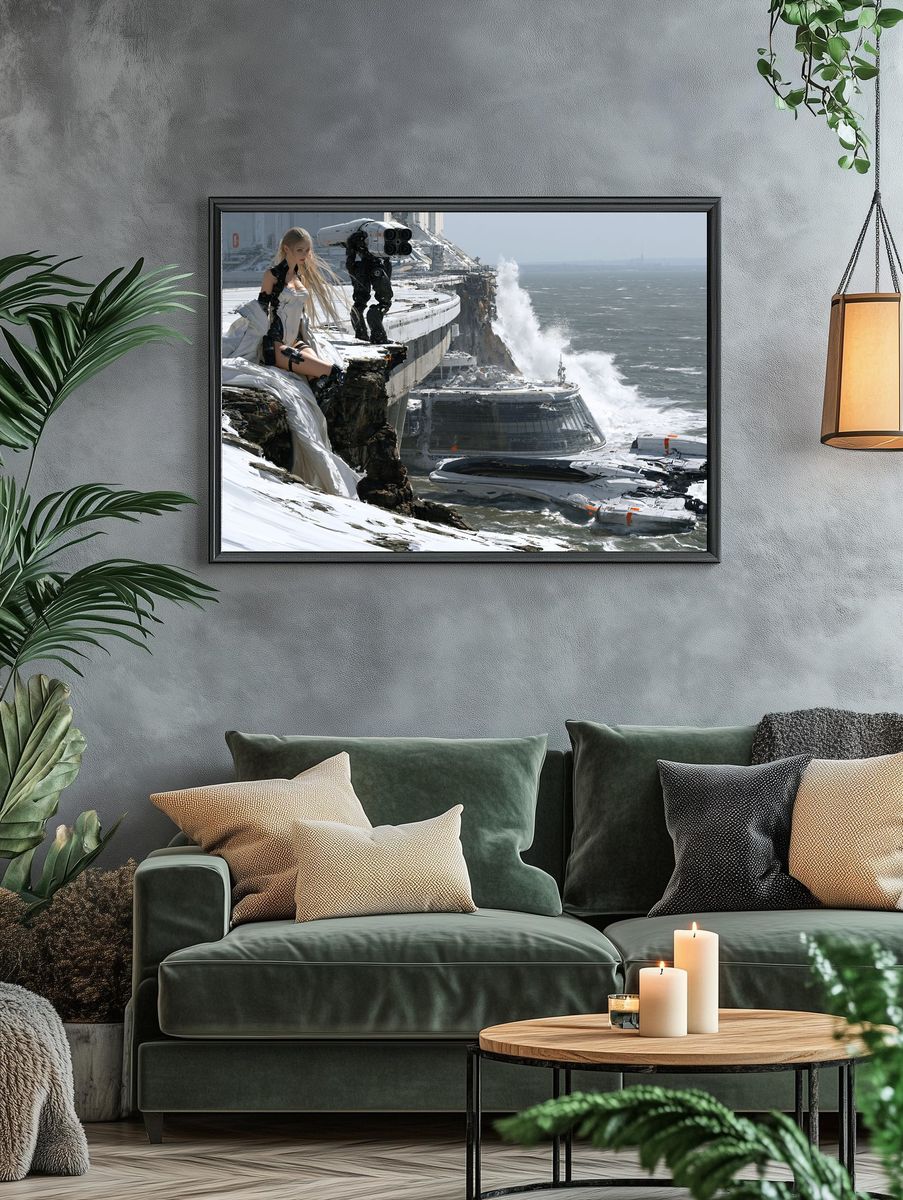 Sci-Fi Cliffside Seascape Poster. — room view 4