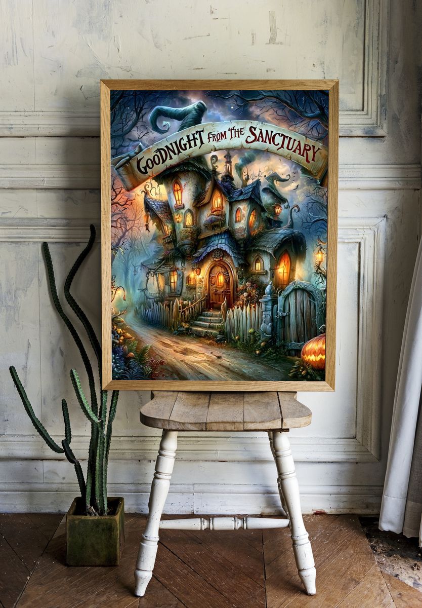 Goodnight from the Sanctuary Illustration Poster. — room view 1