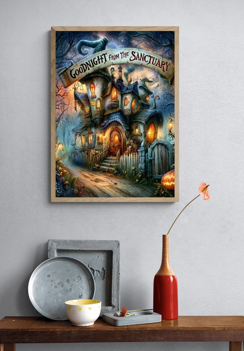 Goodnight from the Sanctuary Illustration Poster. — room view 3