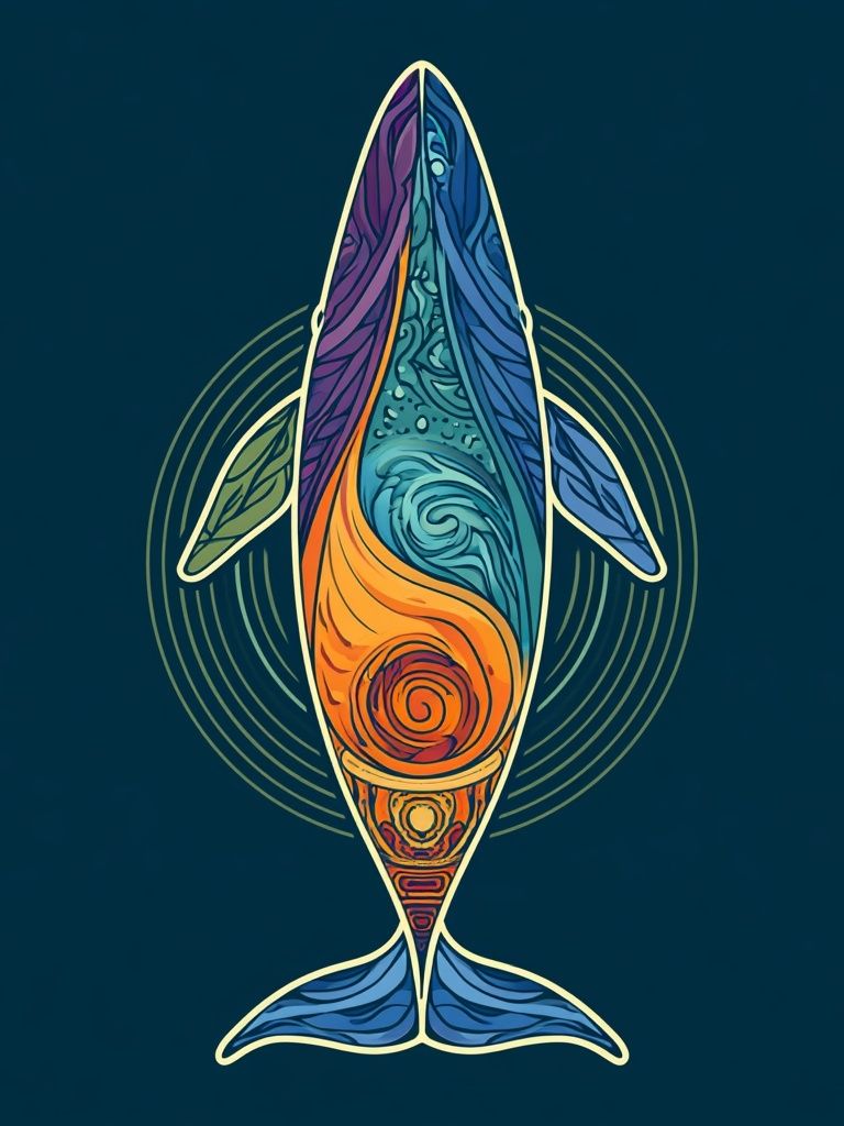 Abstract Whale Illustration Poster. poster detail
