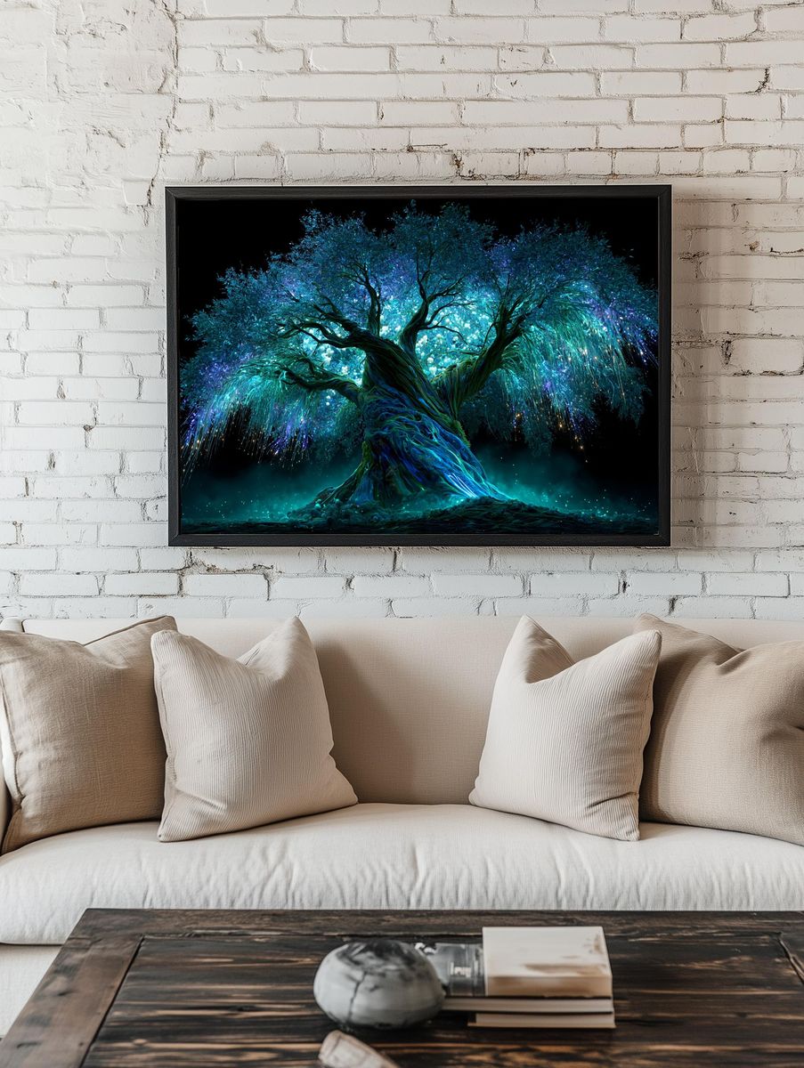 Enchanted Luminescent Tree Print. — room view 1