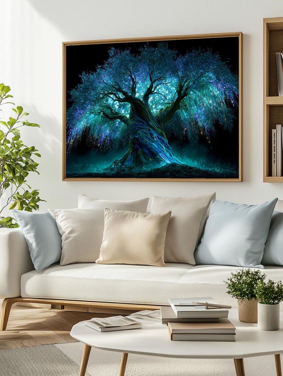 Enchanted Luminescent Tree Print. — room view 2
