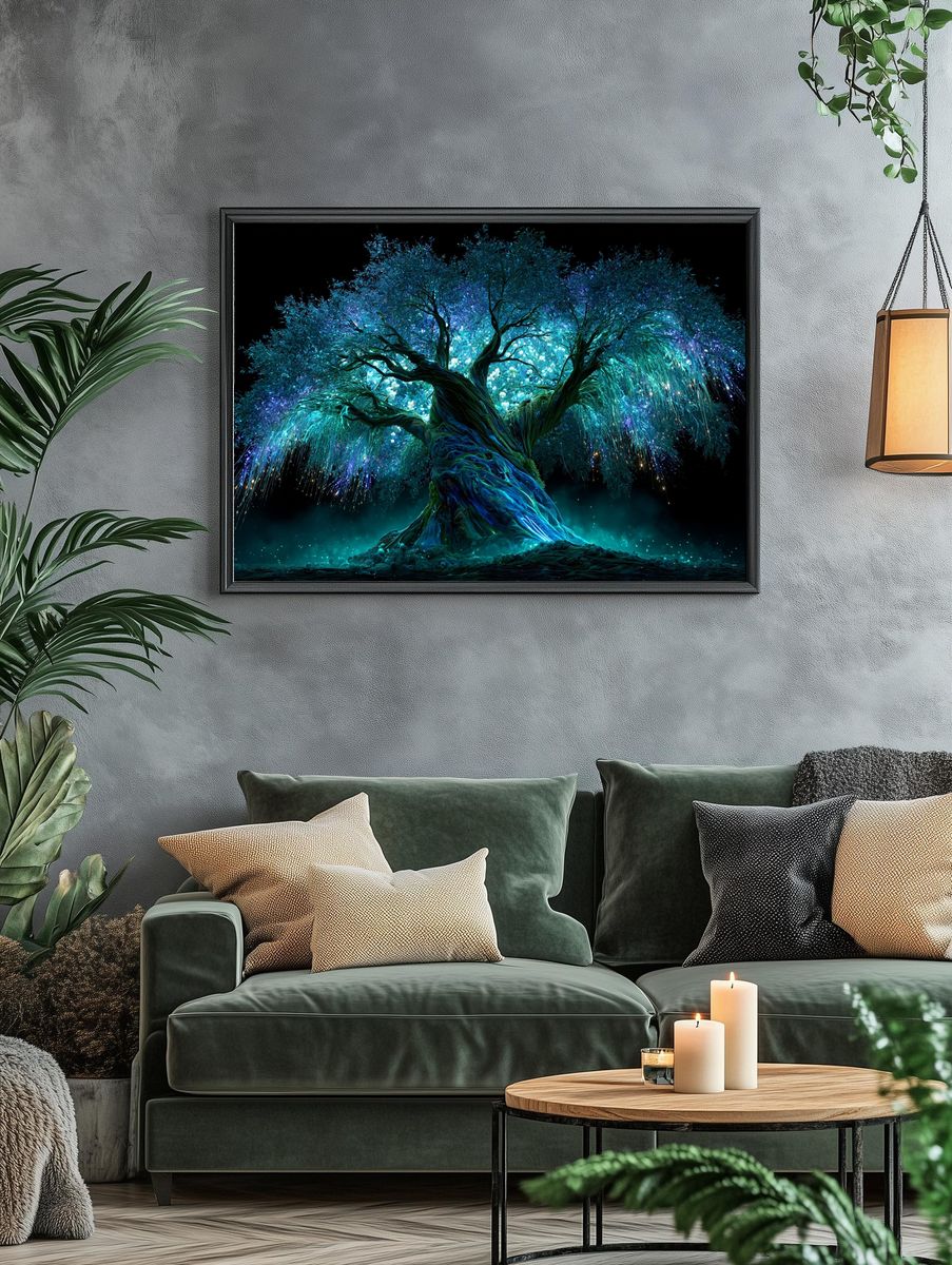Enchanted Luminescent Tree Print. — room view 4