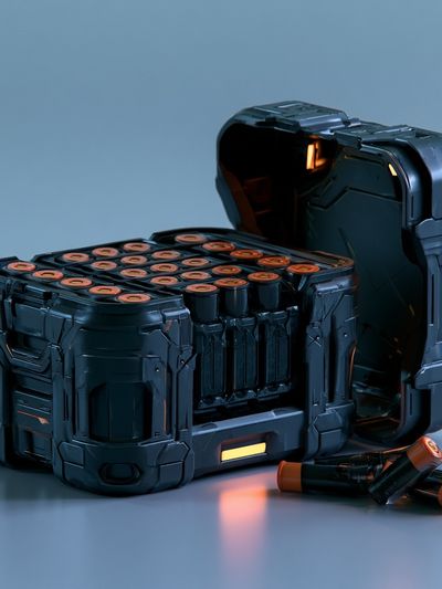 Futuristic Battery Pack Illustration Poster. poster