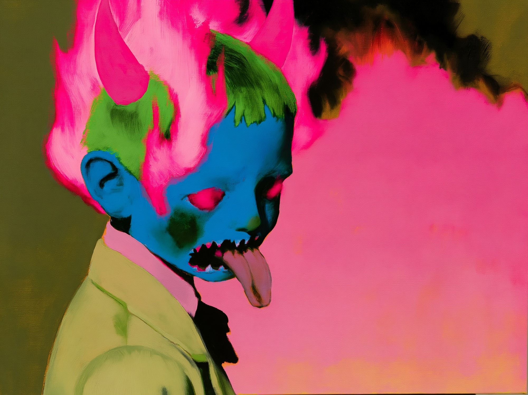 Neon Skull Child Illustration Print. poster — illustration art