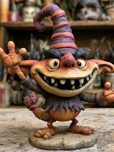 Whimsical Goblin Sculpture Poster.