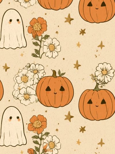 Halloween Pumpkin Pattern Print.