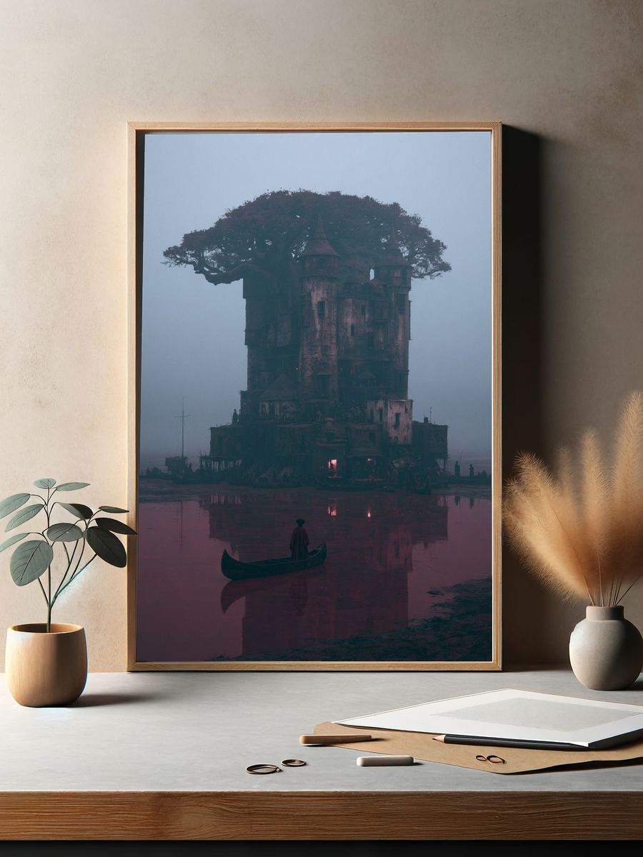 Misty Treehouse Tower Print. — room view 2