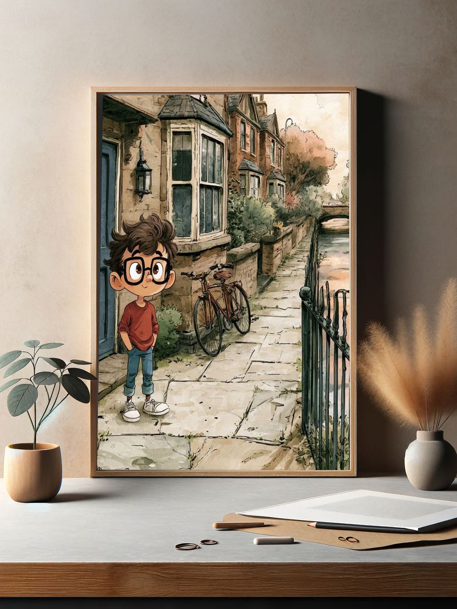 Canal Street Boy Illustration Poster. — room view 2
